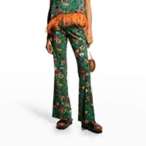 La Double J Night Garden La Scala Silk pants in Sablé